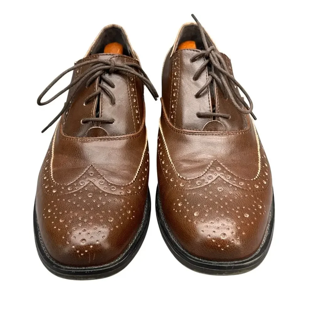 Dexter Brown Wingtip Oxford Rubber Sole Comfort Dress Shoe Men 12